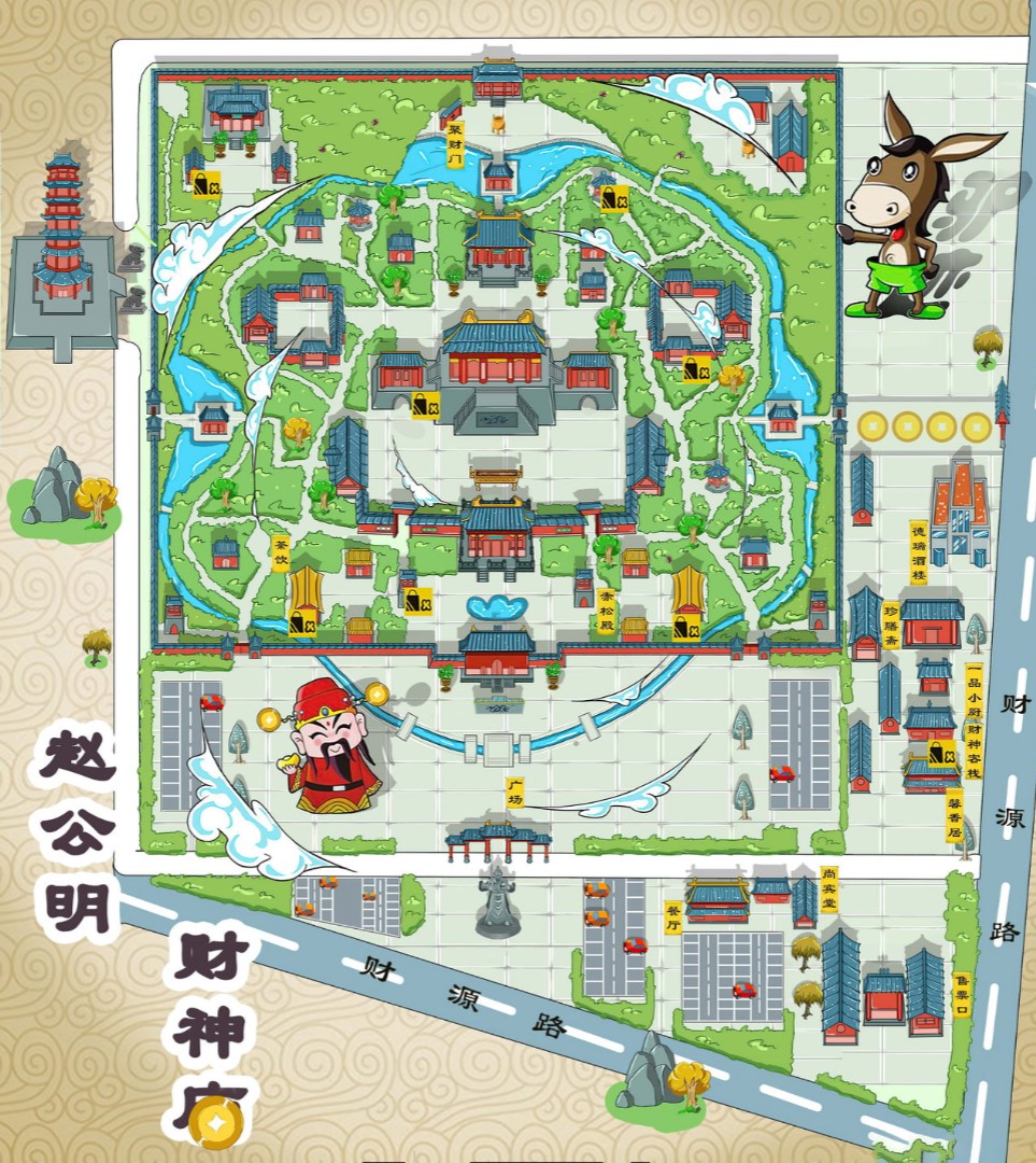 吴中寺庙类手绘地图